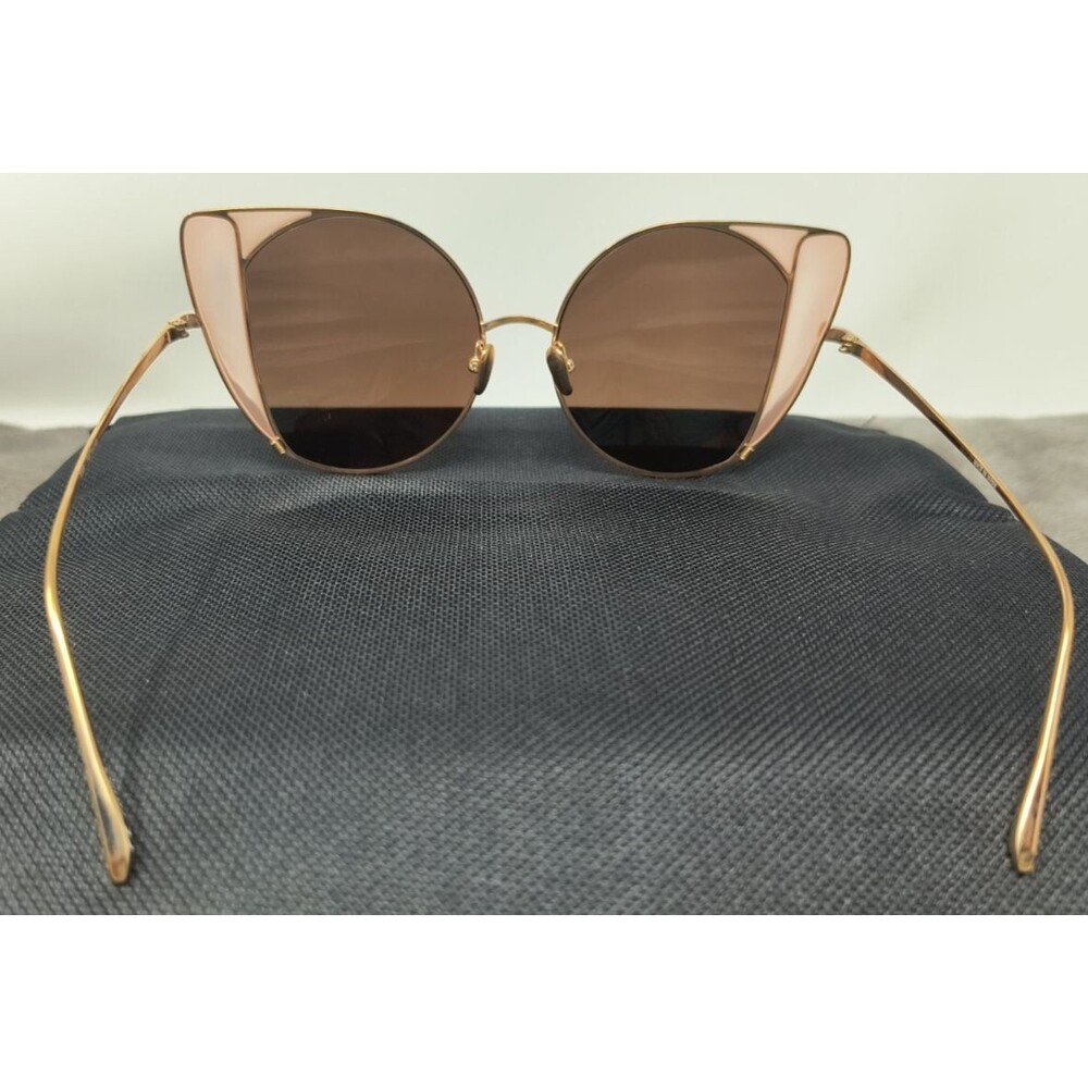 Linda‎ Farrow LFL854/6 Rose Gold Plated Cat Eye Titanium Frame Sunglasses NEW - Picture 5 of 14